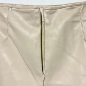 New Hunter & Brown Faux Leather Cargo Pocket Midi Pencil Skirt Beige Size Medium thumbnail 11