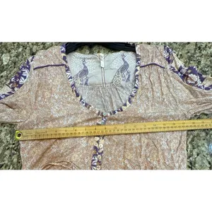 Spell And The Gypsy Xanadu Playsuit Peacock Romper in Gold Dust Size Small Boho thumbnail 10