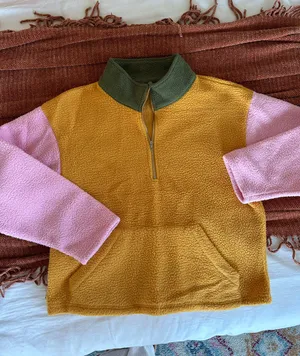 Color block Fleece Zip Up thumbnail 1
