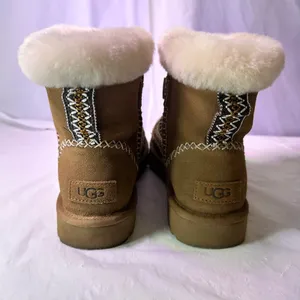 UGG Tan Winter Boots with Cream Fur thumbnail 4