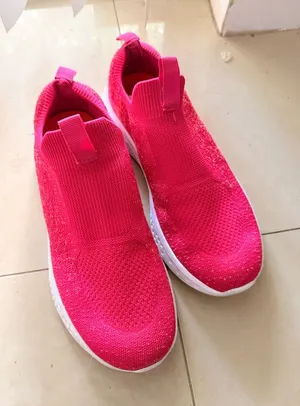 Hot Pink Slip-On Knit Sneakers thumbnail 1