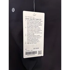 Lululemon Glow Up Tight High Rise 25” Black Size 4 NWT Authentic thumbnail 5