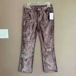 NWT Free‎ People Velvet Crop Pants Taupe Size 26 thumbnail 5