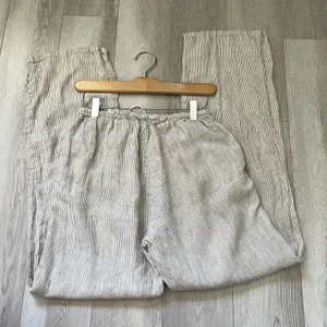 Brandy Melville Pants linen striped pull on womens Beige (one size) beach casual thumbnail 4