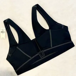 NWT Offline by Aerie Black with Gray Stitching Goals Padded Sports Bra - Size: M thumbnail 7