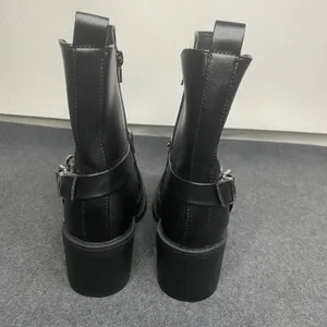 Pazzle Chain Accent Ankle Boots Women's Black Block Heel Square Toe Sz 7.5 NWOT‎ thumbnail 6
