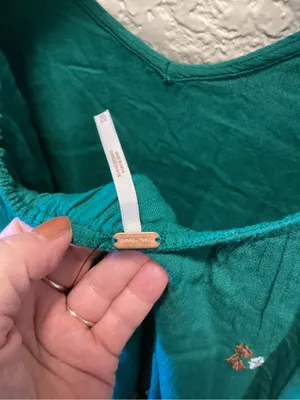Free People Teal Green Embroidered Floral mini dress thumbnail 4