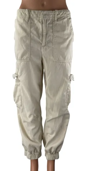 Urban Outfitters BDG White High Waist Jogger Utility Cargo Trousers Pants Size M thumbnail 1