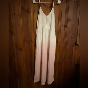 Z Supply White and Pink Hazy Ombre Maxi Dress Medium NWT 100% Cotton thumbnail 2