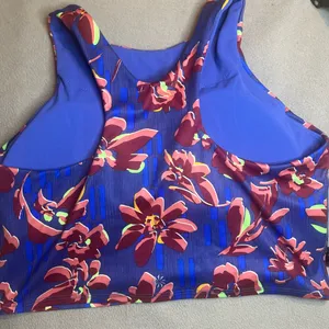 Athleta Floral Racerback Tank Top - Blue and Red thumbnail 3