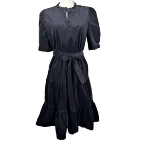 Draper James Puff Sleeve Tiered Ruffle Neck Button Micro Corduroy Belted Dress thumbnail 2