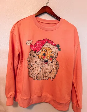 Champagne Sisters Collection Vintage Santa Christmas Sweater thumbnail 2