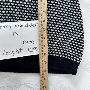 Karen Scott Womens XL Henley V-Neck Sweater Black & White‎ thumbnail 5
