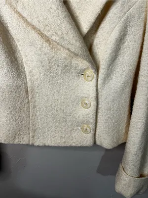 Apart Impressions Vintage Petite Butter Yellow Wool Blend Cropped Blazer Jacket thumbnail 4