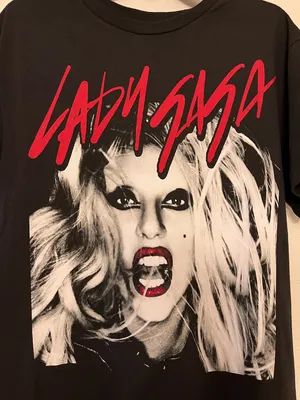 NWT Lady Gaga Graphic Tee Black Band Shirt Size M Pop Music Merch thumbnail 2