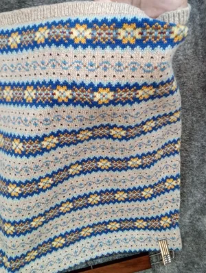 Polo Ralph Lauren Silk Cotton Fair Isle Sweater Skirt Equestrian Nordic Cottage thumbnail 5