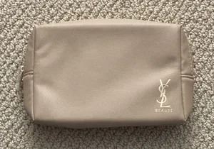 NEW Yves Saint Laurent YSL Beauté Tan Cosmetic Pouch Beauty Bag Travel thumbnail 1