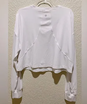 Lululemon Muscle Love Long Sleeve Shirt Top Motif White Graphic Wordmark Size 6 thumbnail 8