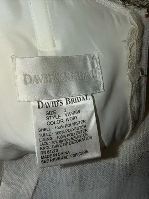Gorgeous David’s Bridal Queen Anne Lace Overlay Wedding Gown thumbnail 8