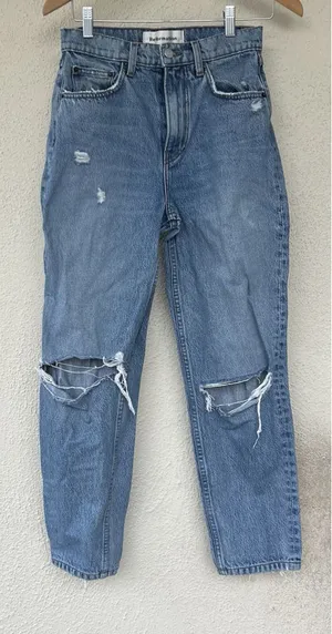 Reformation Julia High Rise Cigarette Jeans Size 27 Distressed Savu Wash Ankle thumbnail 1