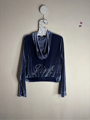 Pink velour set hoodie and track pants size medium thumbnail 5