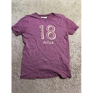 Abercrombie &‎ Fitch Womens Graphic Tee Shirt Burgundy Y2K 18 A&Fitch Small thumbnail 2