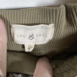 Lou & Grey Straight Taper Khaki Cargo Pants Women’s Size‎ XL Drawstring Green thumbnail 6