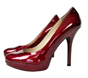 Joan & David Flipp Dark Red Patent Leather‎ Platform Pumps Heels Size 7.5 thumbnail 1