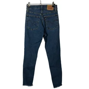 Levi's Wedgie‎ Skinny Dark Blue Wash Button Fly Raw Hem Jeans 26 thumbnail 2