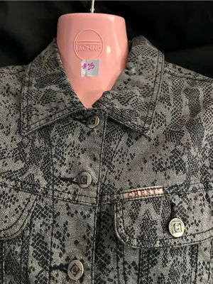 Crest Vintage Womens Grey Snake-Print Blazer Jacket SM thumbnail 8