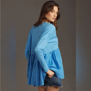 NWT Anthropologie Pilcro Babydoll Gingham Top Size Small thumbnail 3