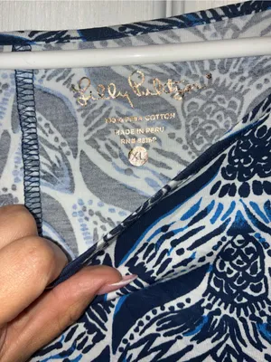 Lilly Pulitzer Marlowe Mermaid Tail Dress 3/4 Sleeve Size XL Blue White thumbnail 4