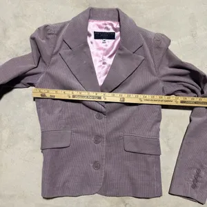 Vintage Juicy Couture Jeans Purple Corduroy Blazer Pink Lining M 90s Y2K Preppy thumbnail 4
