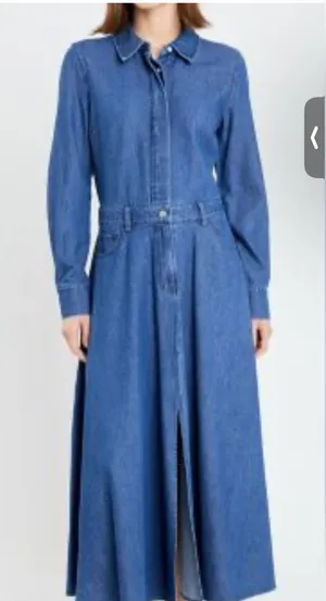GREY LAB Blue Denim Wide-Leg Jumpsuit thumbnail 1