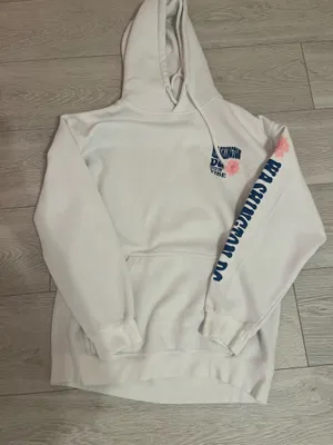 Floral Graphic White Hoodie Size L thumbnail 1