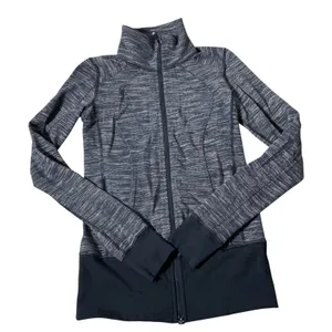 Lululemon Nice Asana Jacket Women 6 Black Space Dye Full Zip Luon W4D44S thumbnail 1