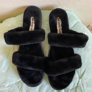 NWT AK ANNE Klein Black Womens Sandals size 11 thumbnail 1