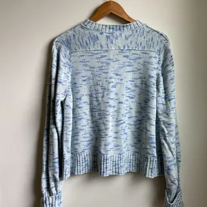 J.Crew Speckled Cotton Sweater (Sz XL) Sky Cabana Space Dye Blue thumbnail 8