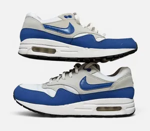 Nike Air Max 1 White Game Royal Blue Mens 7 Womens 8.5 DZ3307-104 Shoes thumbnail 1