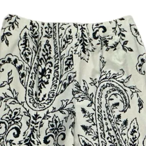 TALBOTS Petite Dress Pant Straight Leg Trouser Beige Black Damask Sz 10/12 thumbnail 8