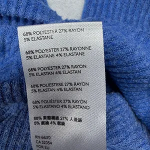 Free People We The Free Women’s Small Blue Ribbed Oversized Pullover Sweatshirt thumbnail 5