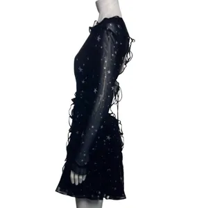 Fame & Partners Kye Star Print Ruffle Open Back Mini Dress Size 2 NWT thumbnail 7