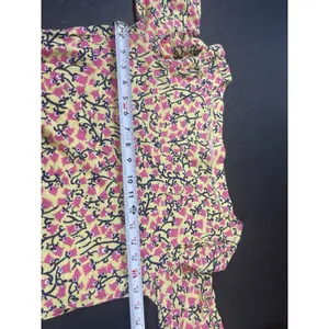 Lilly Pulitzer Cotton Slub Yellow Pink Short Bell Sleeve Top Summer Vacation L thumbnail 10