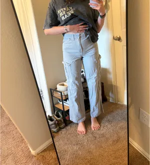 Divided gray cargo pants thumbnail 2
