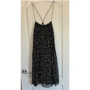 Kimchi Blue Urban Outfitters Black Floral Smocked High Low‎ Mini Dress Large NWT thumbnail 4