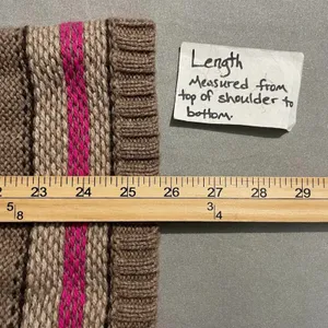 Old Navy Y2K Sweater Size Medium Striped Short Sleeve Lambswool Button Cardigan thumbnail 10