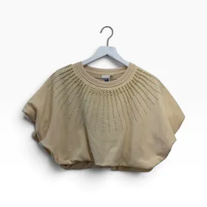 Queen of Sparkles Beige Pearl Burst Bubble Top Size Medium thumbnail 8