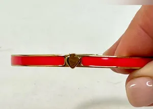 Kate Spade New York Spade Bangles Thin Enamel Hinge Bangle Bracelet Bright Rose thumbnail 4