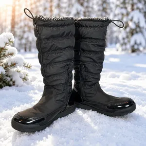 Totes Caroline 2 Women’s Size 10 M Black Quilted Tall Winter Snow Boots Faux Fur thumbnail 1
