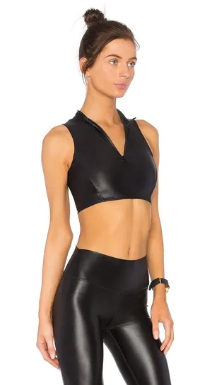Revolve Ren black zippered sleeveless crop top NWT thumbnail 2